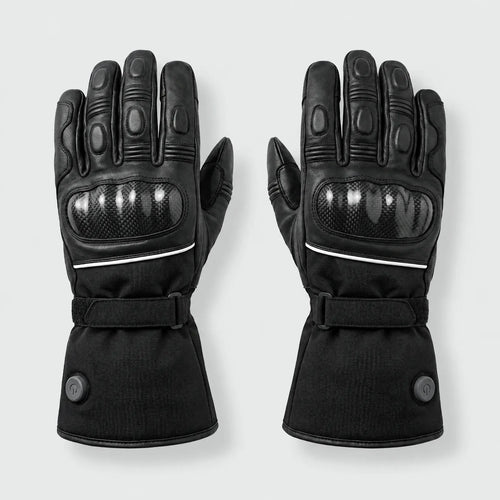 Alpenwarm heated leather motorcycle gloves with knuckle protector