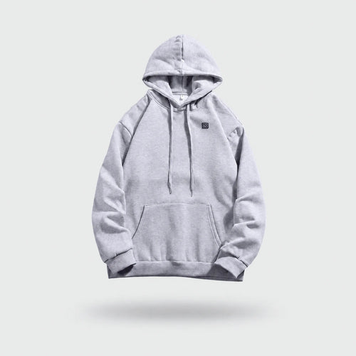 Alpenwarm heated hoodie in gray, front view
