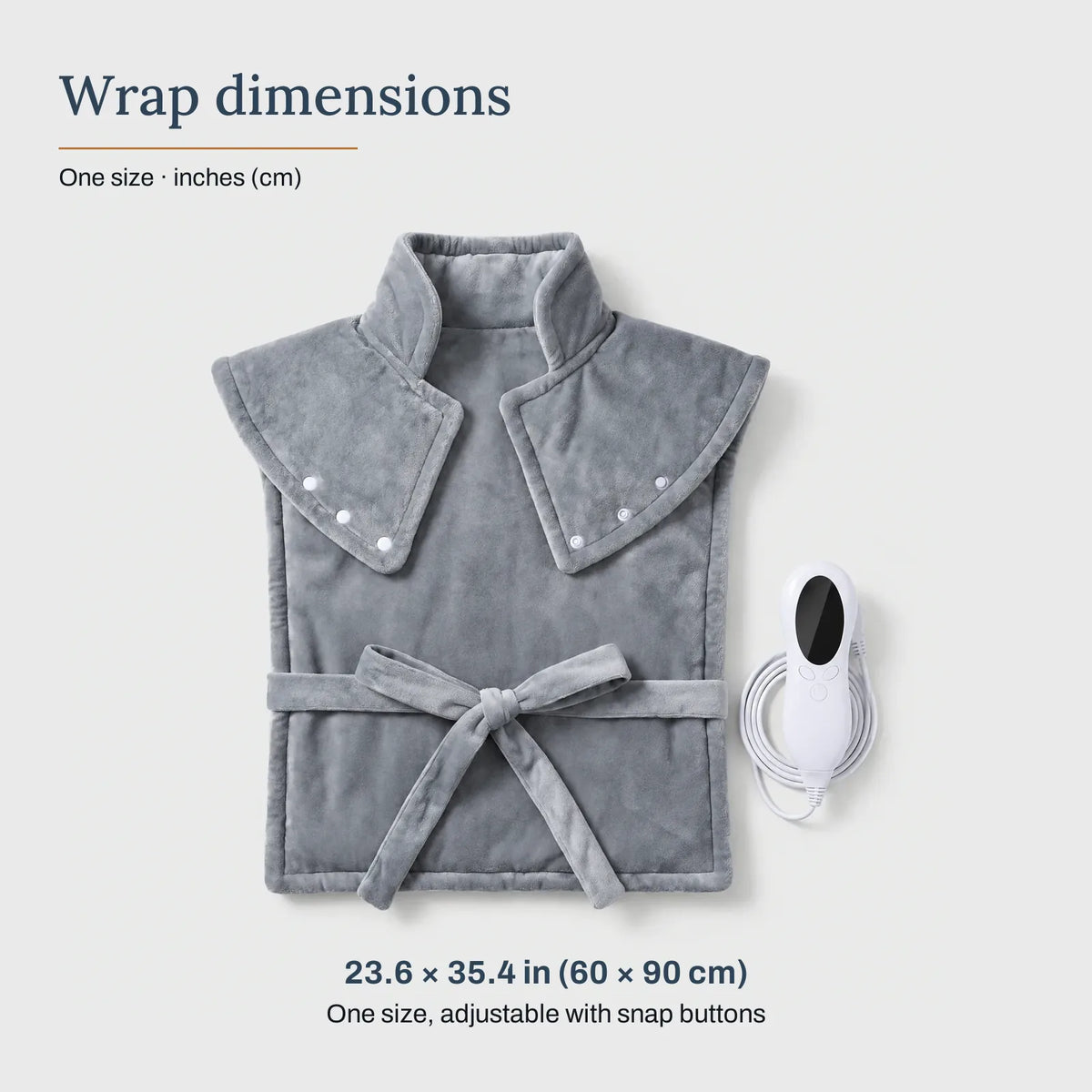 Wrap dimensions – Heated Shoulder and Neck Wrap