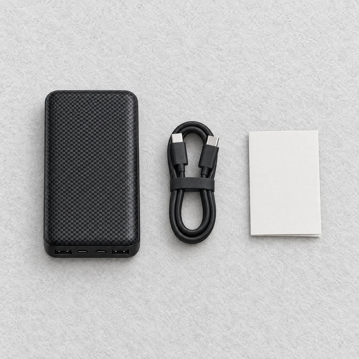In the box: 20,000 mAh power bank, USB-C charging cable and quick guide
