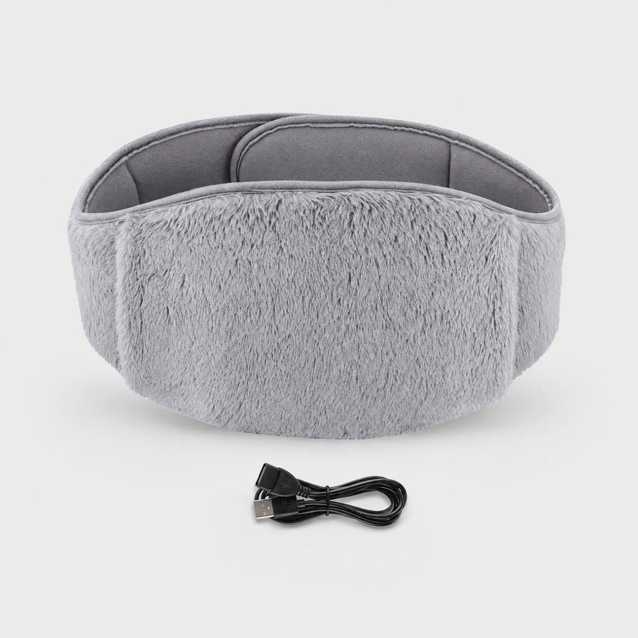 Alpenwarm heated waist belt in gray plush with USB cable