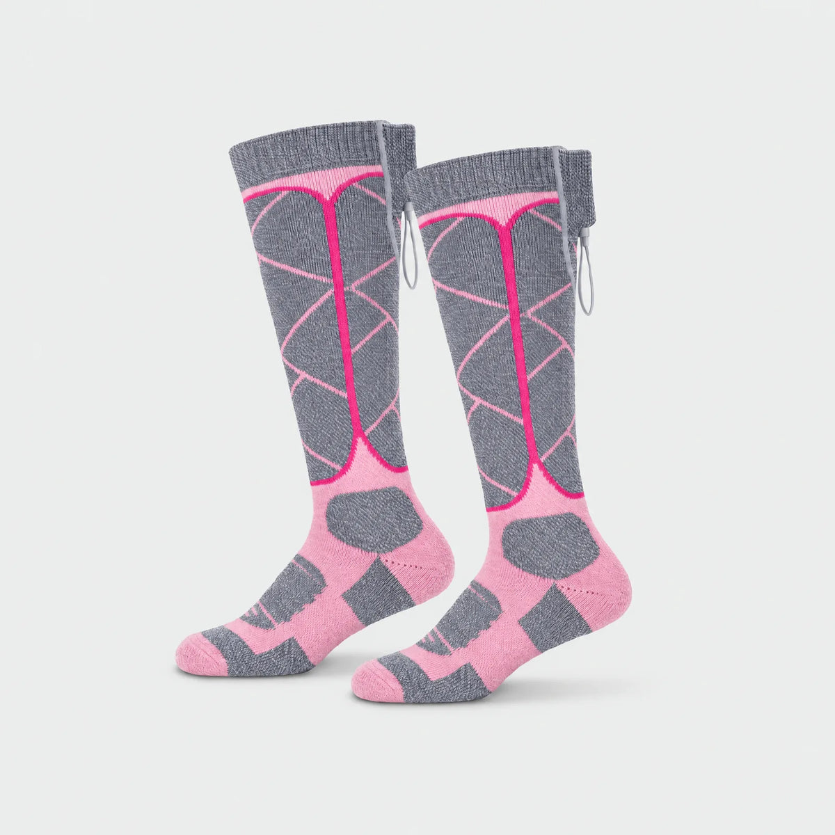 Gray and pink heated socks product image
